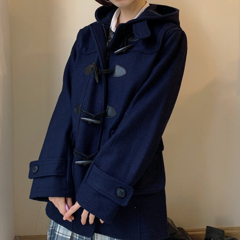 Woolen For Schools Horn Button Wool Coats