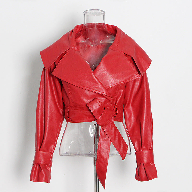 Women's Easy Matching Autumn Fashion High Sense Lapel Coats