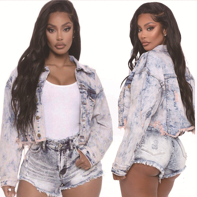 Women's Low Waist Skinny Hip Raise Ripped Women's Jeans