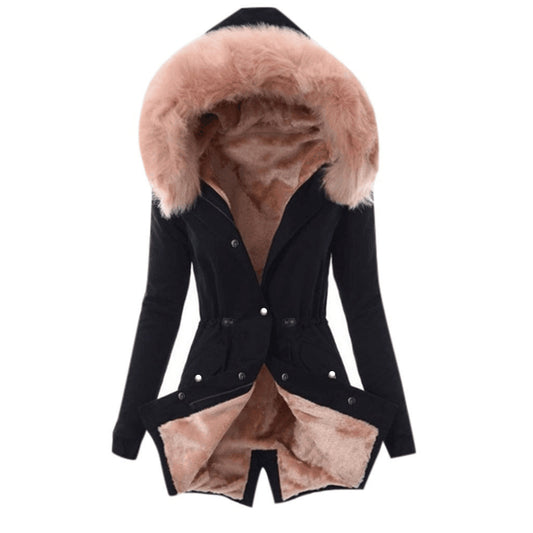 Stylish New Cashmere Fur Collar Cotton Coats
