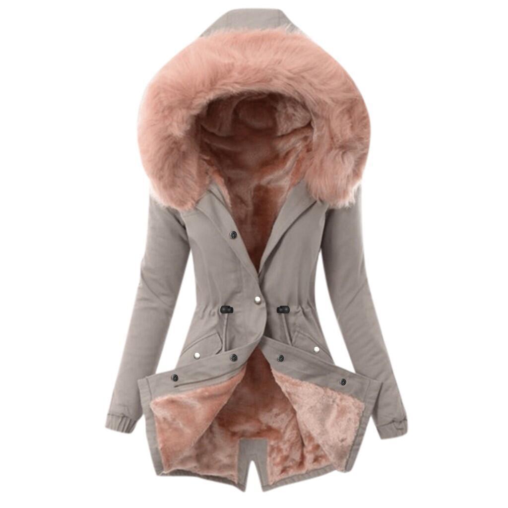 Stylish New Cashmere Fur Collar Cotton Coats