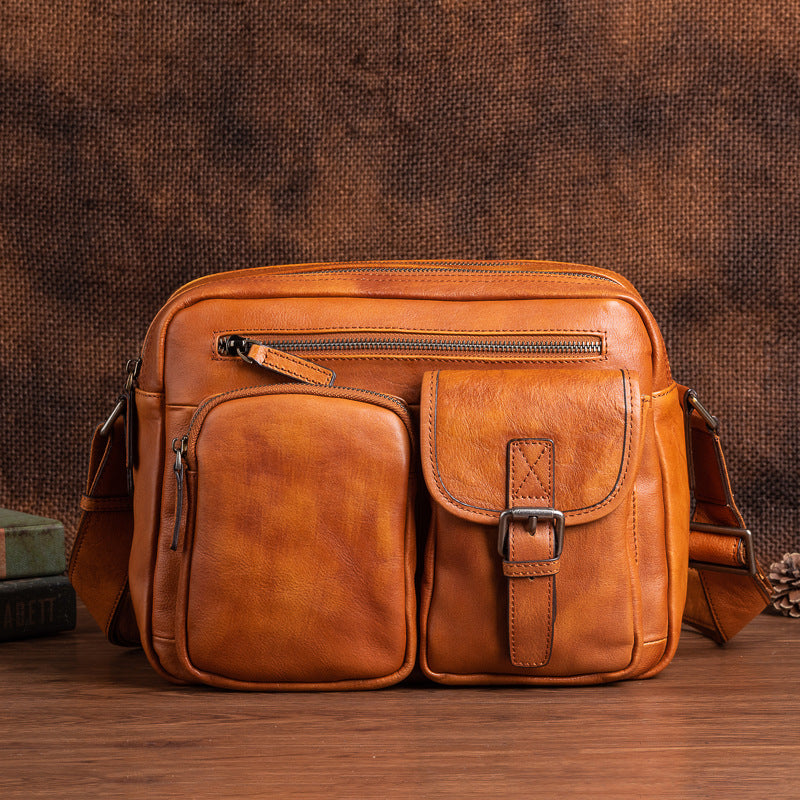 Presale Tree High First Layer Cowhide Men's Messenger Bags