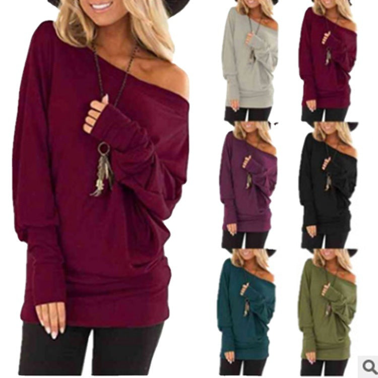 Women's Clothes Long Sleeve Autumn Solid Color Women's T-shirt
