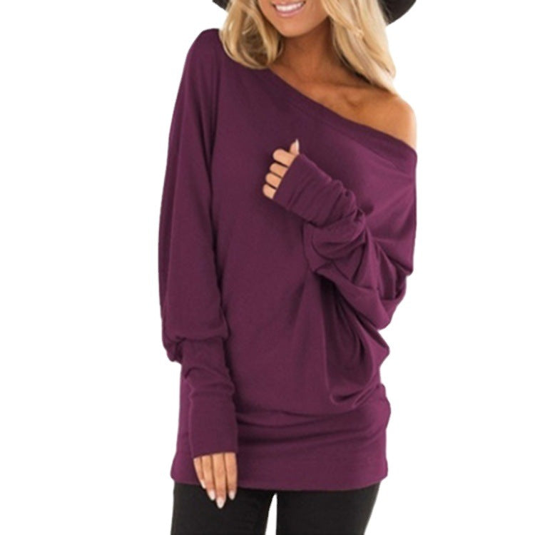 Women's Clothes Long Sleeve Autumn Solid Color Women's T-shirt
