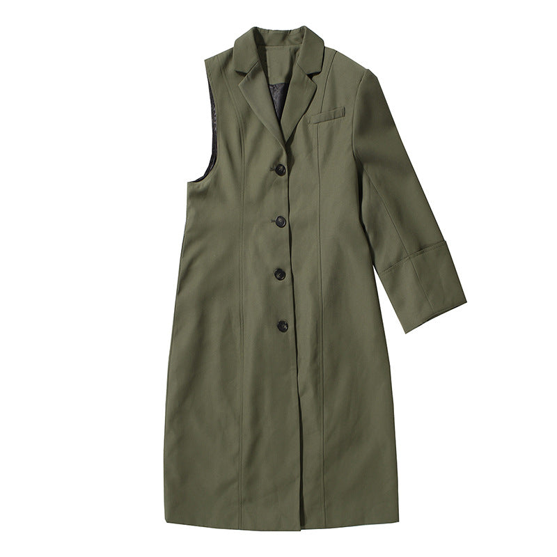 Women's Independent Designer Two-piece Detachable Wide Shoulder Coats