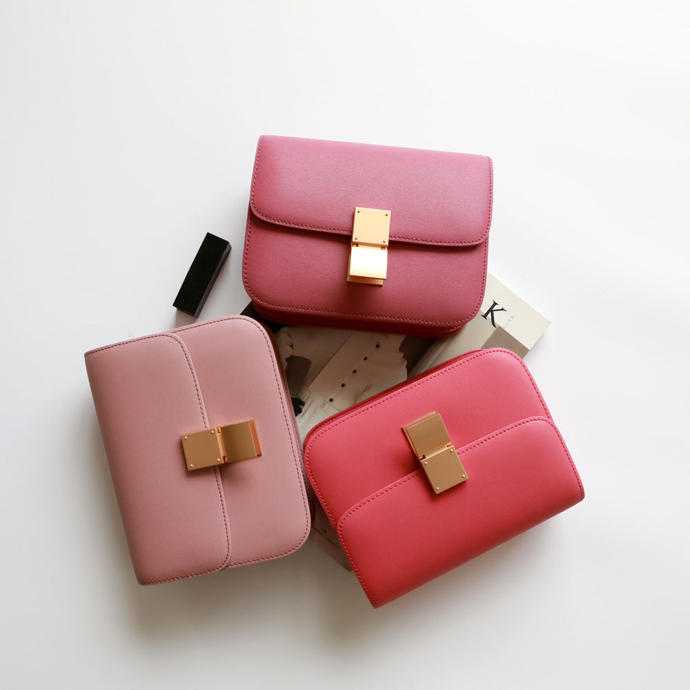 Versatile Women's Stewardess Cowhide Genuine Leather Crossbody Bags