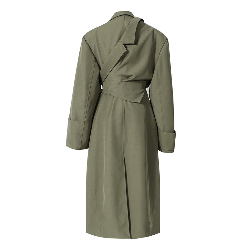 Women's Independent Designer Two-piece Detachable Wide Shoulder Coats