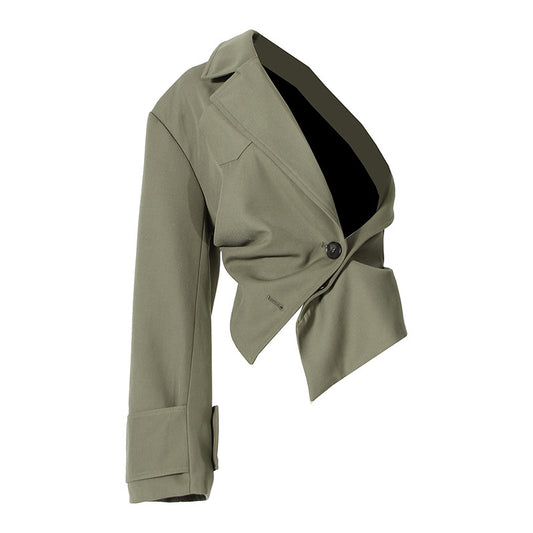 Women's Independent Designer Two-piece Detachable Wide Shoulder Coats