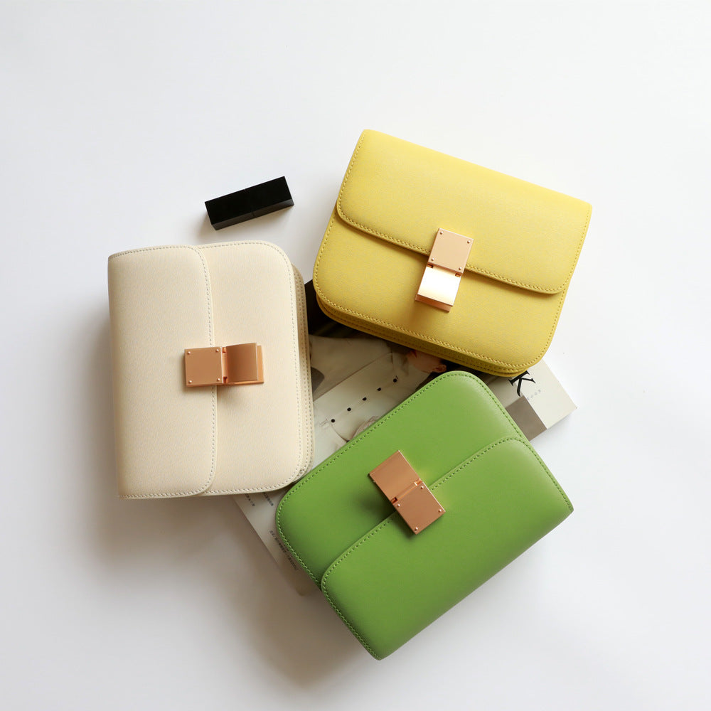 Versatile Women's Stewardess Cowhide Genuine Leather Crossbody Bags