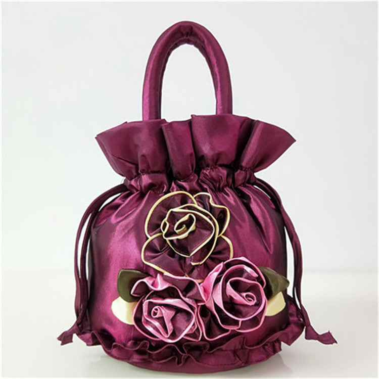 Women's Fashion Mobile Dinner Flower Handmade Handbags