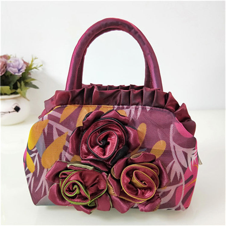 Women's Original Handmade Flower Clutch Lace Change Bags