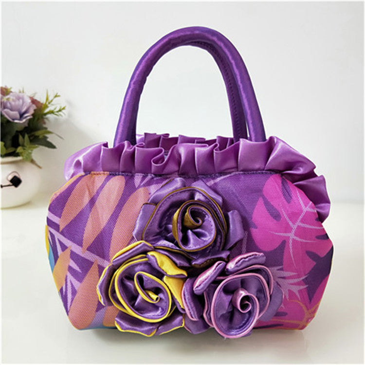 Women's Original Handmade Flower Clutch Lace Change Bags