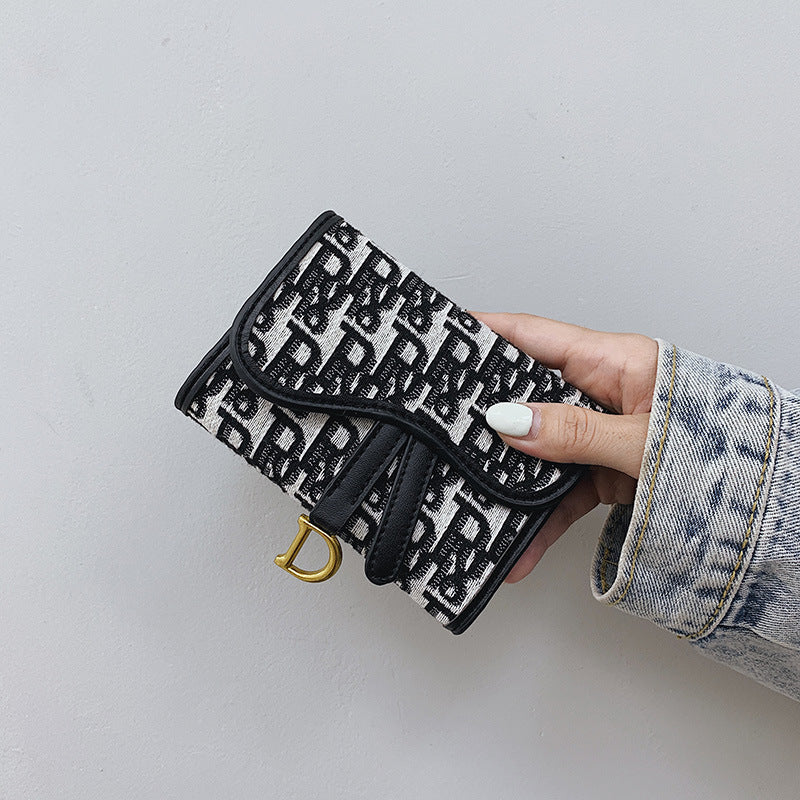 Women's Fashion Cloth Upper Short Long Folding Ladies Wallets