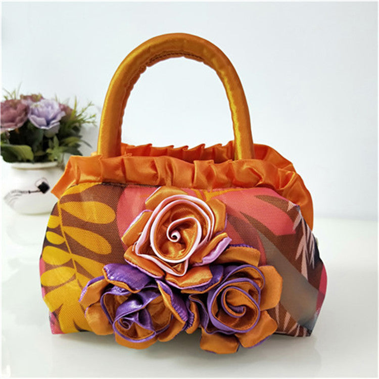 Women's Original Handmade Flower Clutch Lace Change Bags
