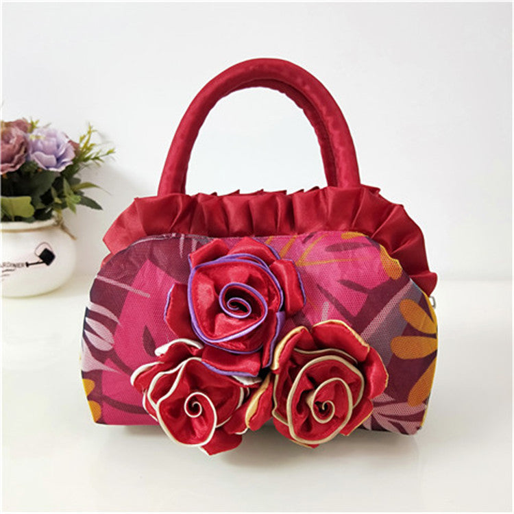 Women's Original Handmade Flower Clutch Lace Change Bags