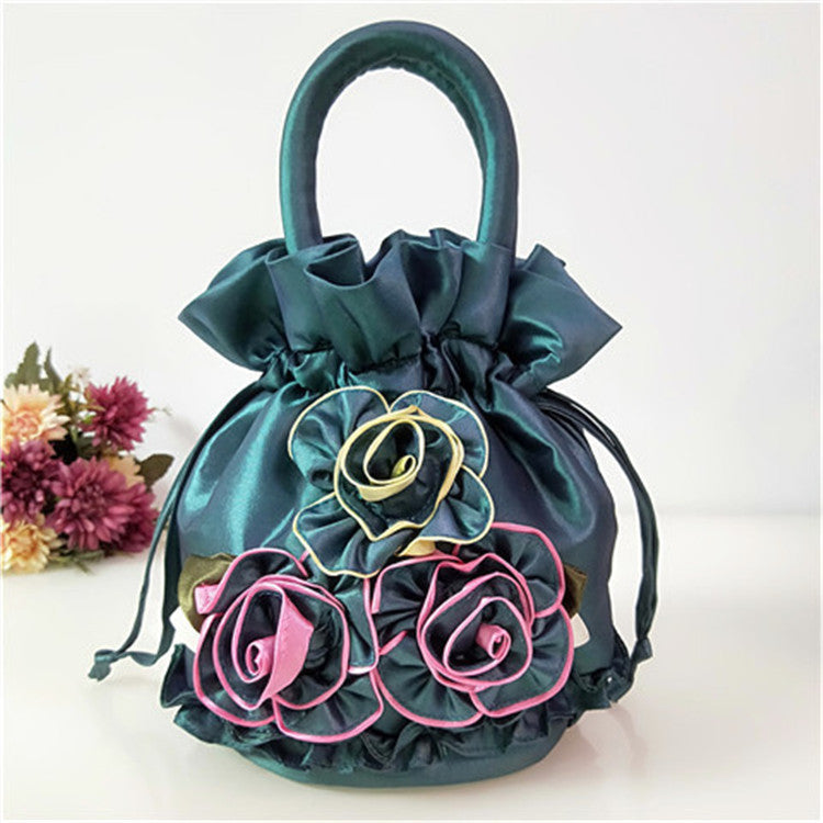 Women's Fashion Mobile Dinner Flower Handmade Handbags