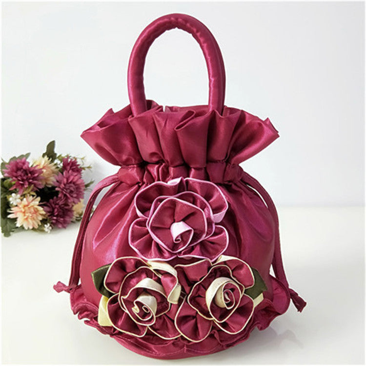 Women's Fashion Mobile Dinner Flower Handmade Handbags