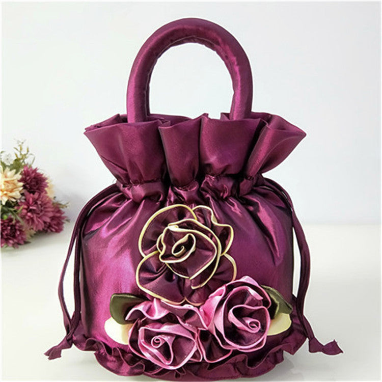 Women's Fashion Mobile Dinner Flower Handmade Handbags