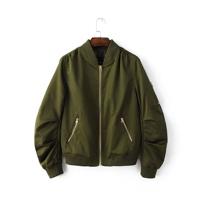 Women's Baseball Spring Two Pockets Metal Zipper Jackets
