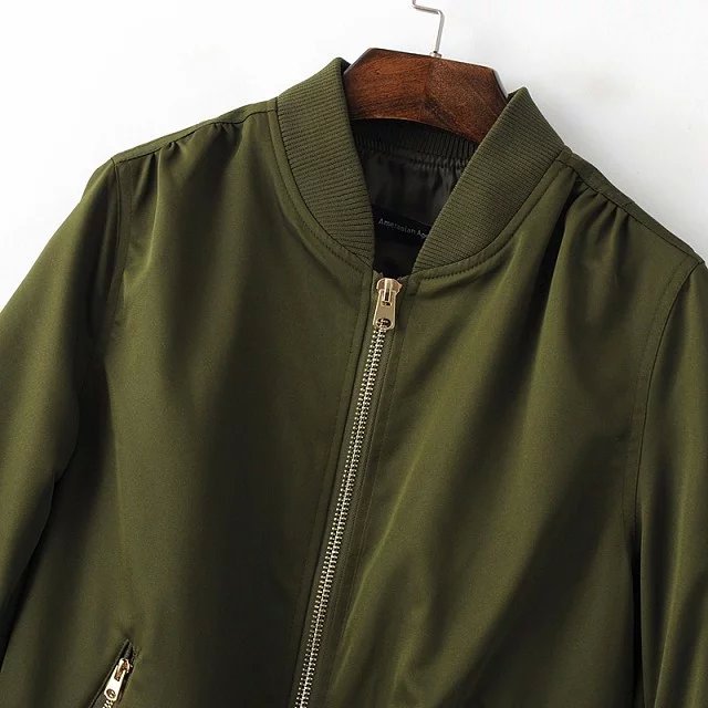 Women's Baseball Spring Two Pockets Metal Zipper Jackets