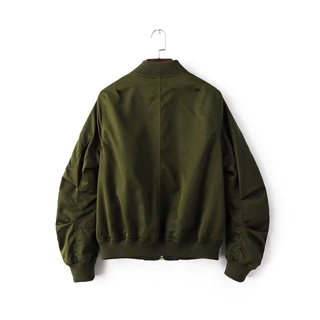 Women's Baseball Spring Two Pockets Metal Zipper Jackets