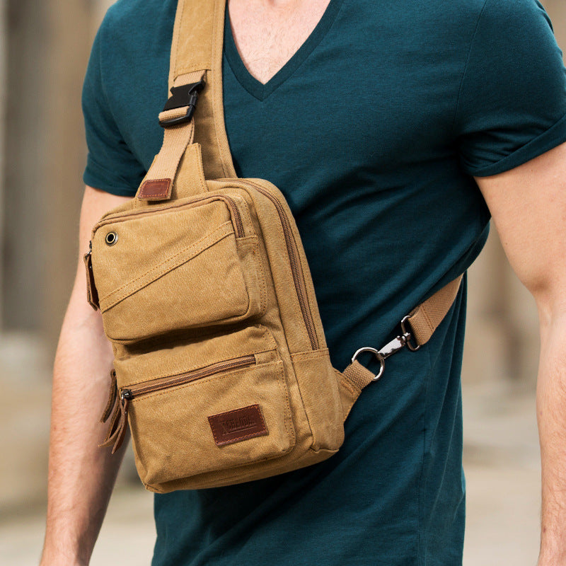 Men's Innovative Unique Classic Multifunctional Canvas Men's Chest Bags
