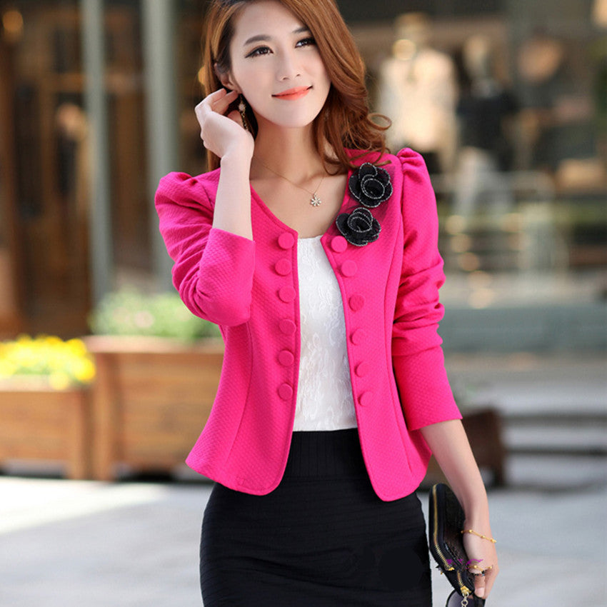 Women's Spring Korean Style Slim Double-breasted Large Suits