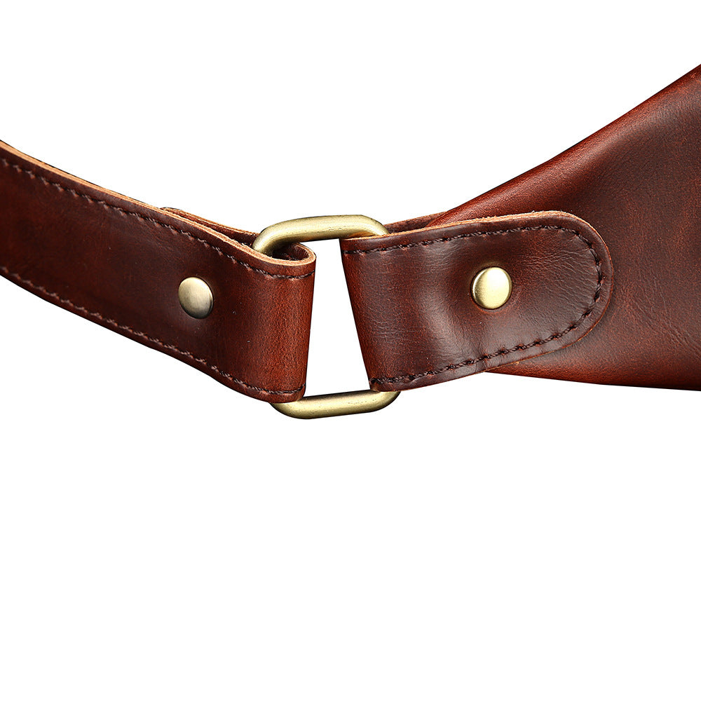 Men's Fashion Retro Crazy Horse Leather Daily Men's Chest Bags