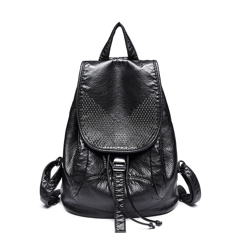 Women's Woven Korean Style Trendy Rivet Fashionable Backpacks