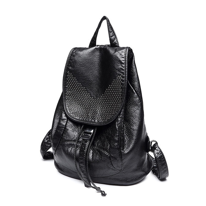 Women's Woven Korean Style Trendy Rivet Fashionable Backpacks