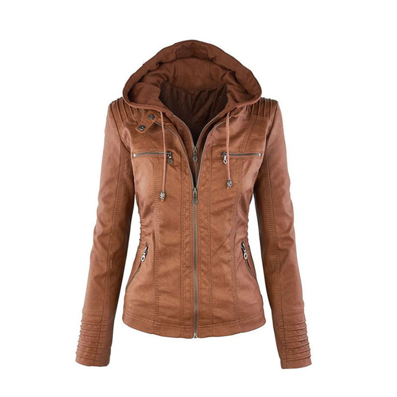 Women's Long Sleeve Lady Leather Motorcycle Jackets