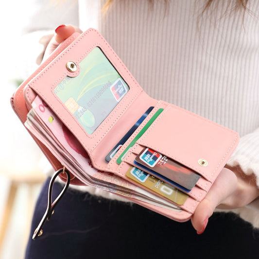 Women's Zipper Hasp 2 Fold Cartoon Cute Ladies Wallets