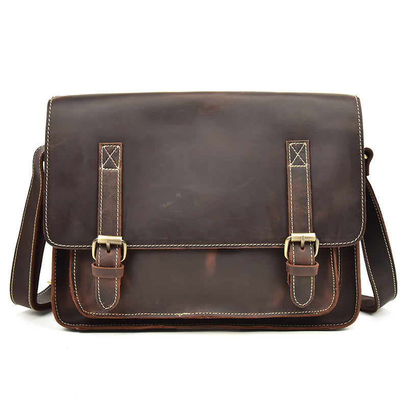 Men's Leather Crazy Horse First Layer Cowhide Men's Shoulder Bags