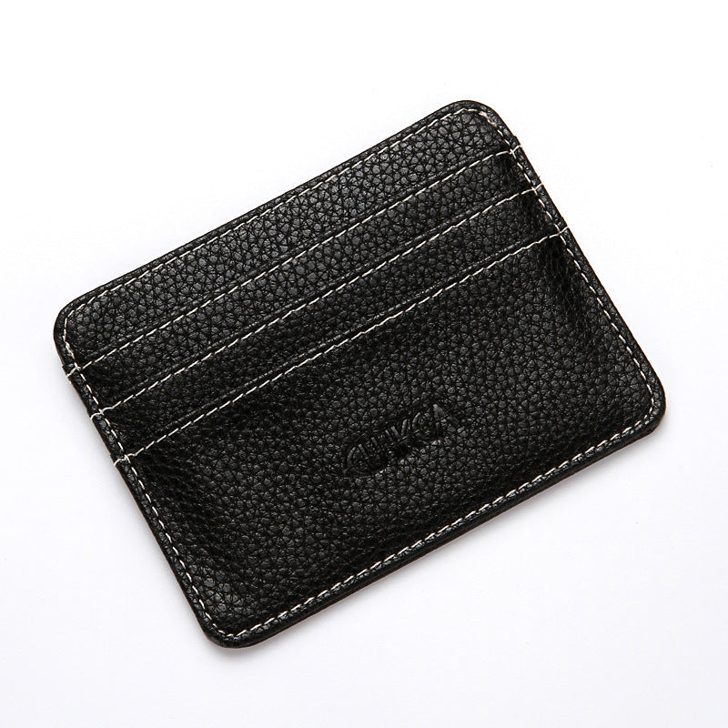 Men's Short Bus Driving License Leather Credit Card Holder