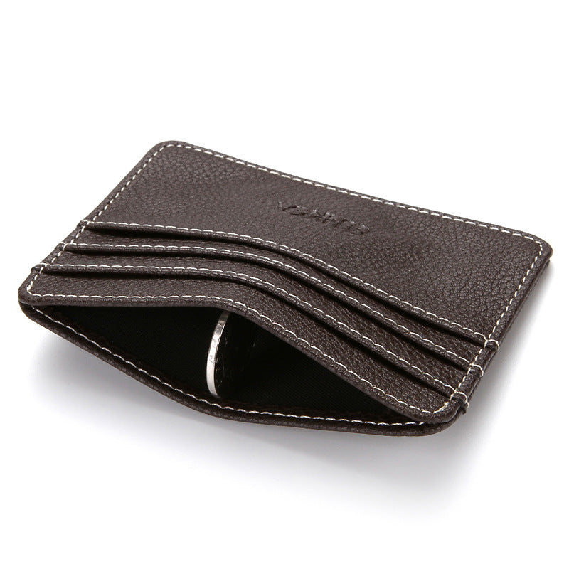 Men's Short Bus Driving License Leather Credit Card Holder