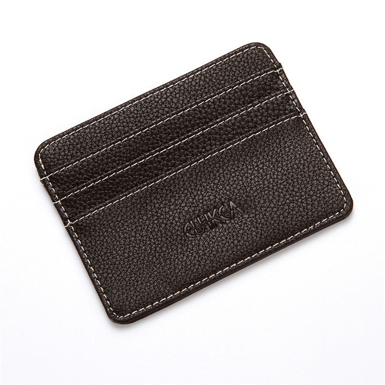 Men's Short Bus Driving License Leather Credit Card Holder