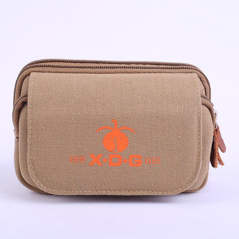 Men's Vertical Canvas Construction Site Mobile Inch Men's Waist Packs