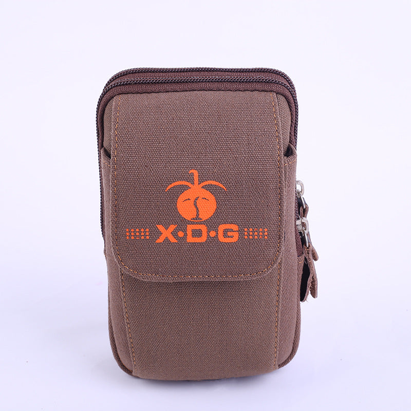 Men's Vertical Canvas Construction Site Mobile Inch Men's Waist Packs