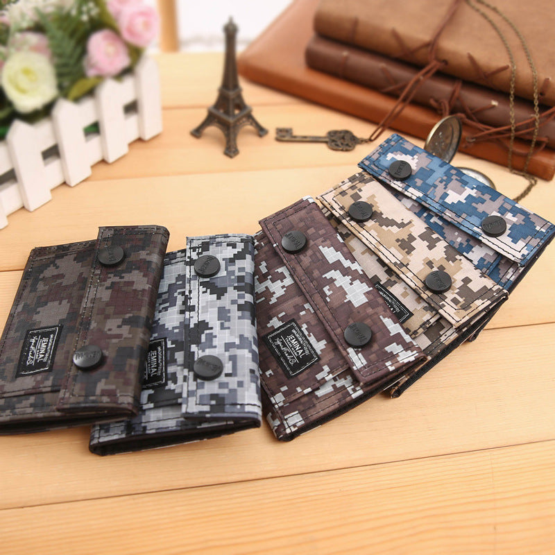 Men's Camouflage Canvas Female Korean Short Personalized Ladies Wallets