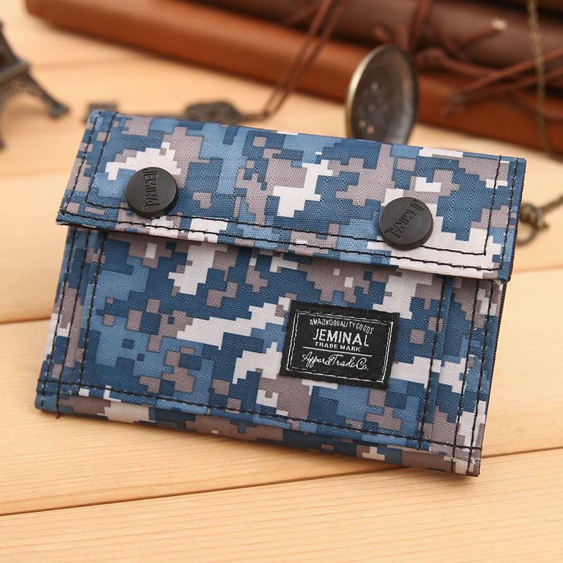 Men's Camouflage Canvas Female Korean Short Personalized Ladies Wallets