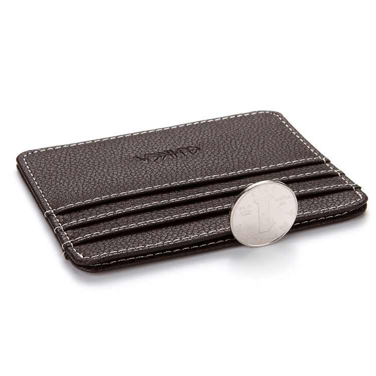 Men's Short Bus Driving License Leather Credit Card Holder