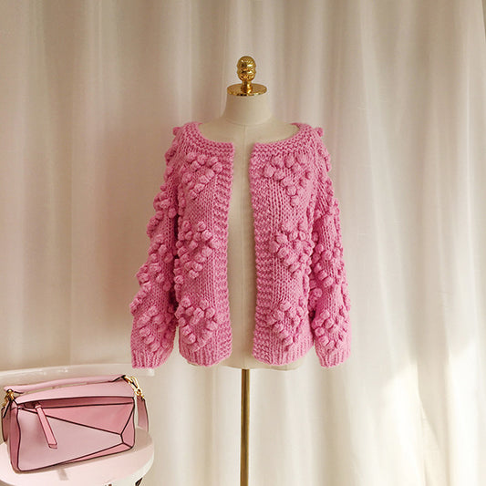 Women's Retro Style Hand-woven Ball Lovely Sweet Sweaters