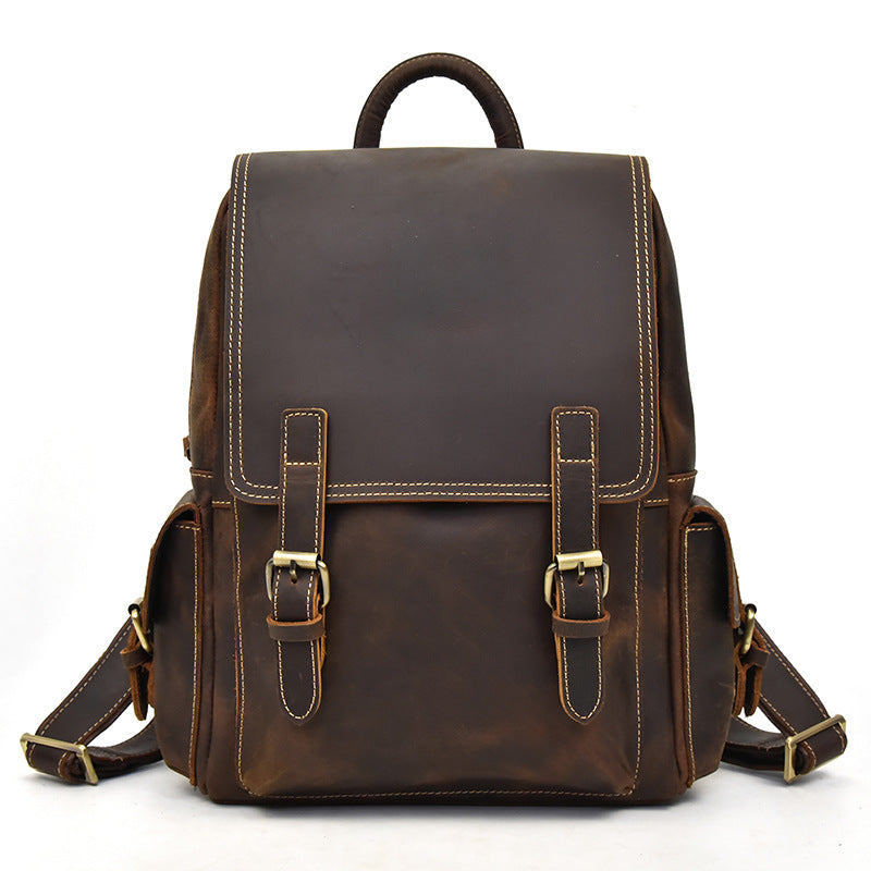 Women's & Men's & Crazy Horse Leather Retro Backpacks