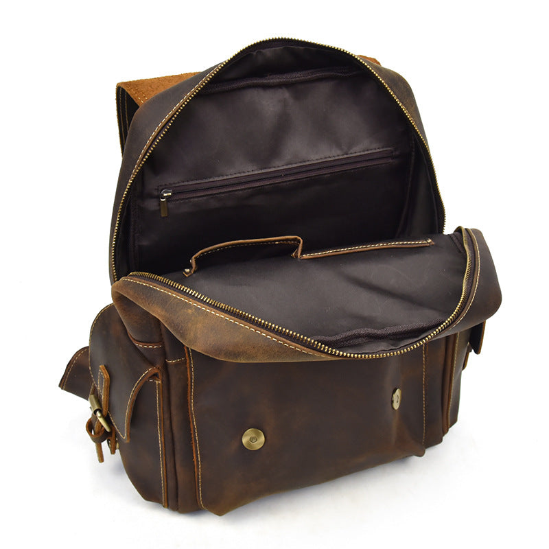 Women's & Men's & Crazy Horse Leather Retro Backpacks