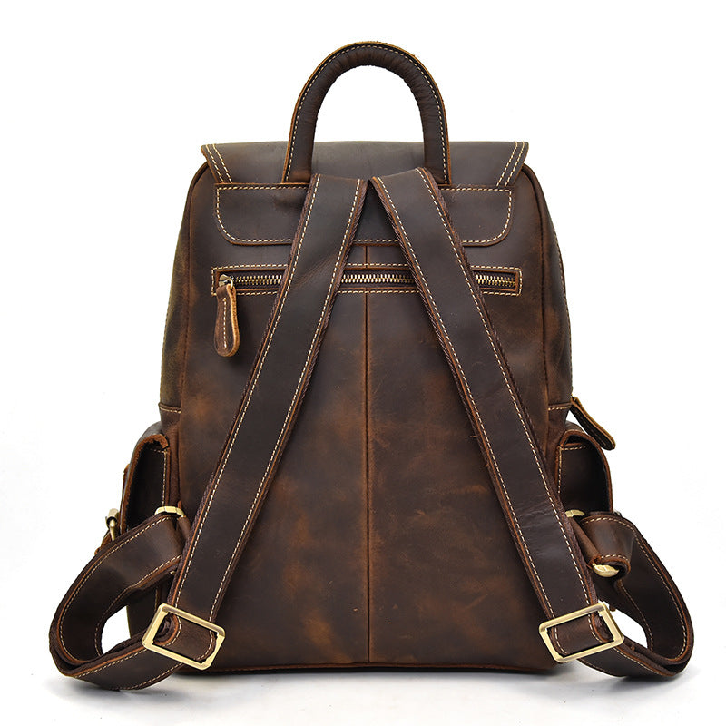 Women's & Men's & Crazy Horse Leather Retro Backpacks