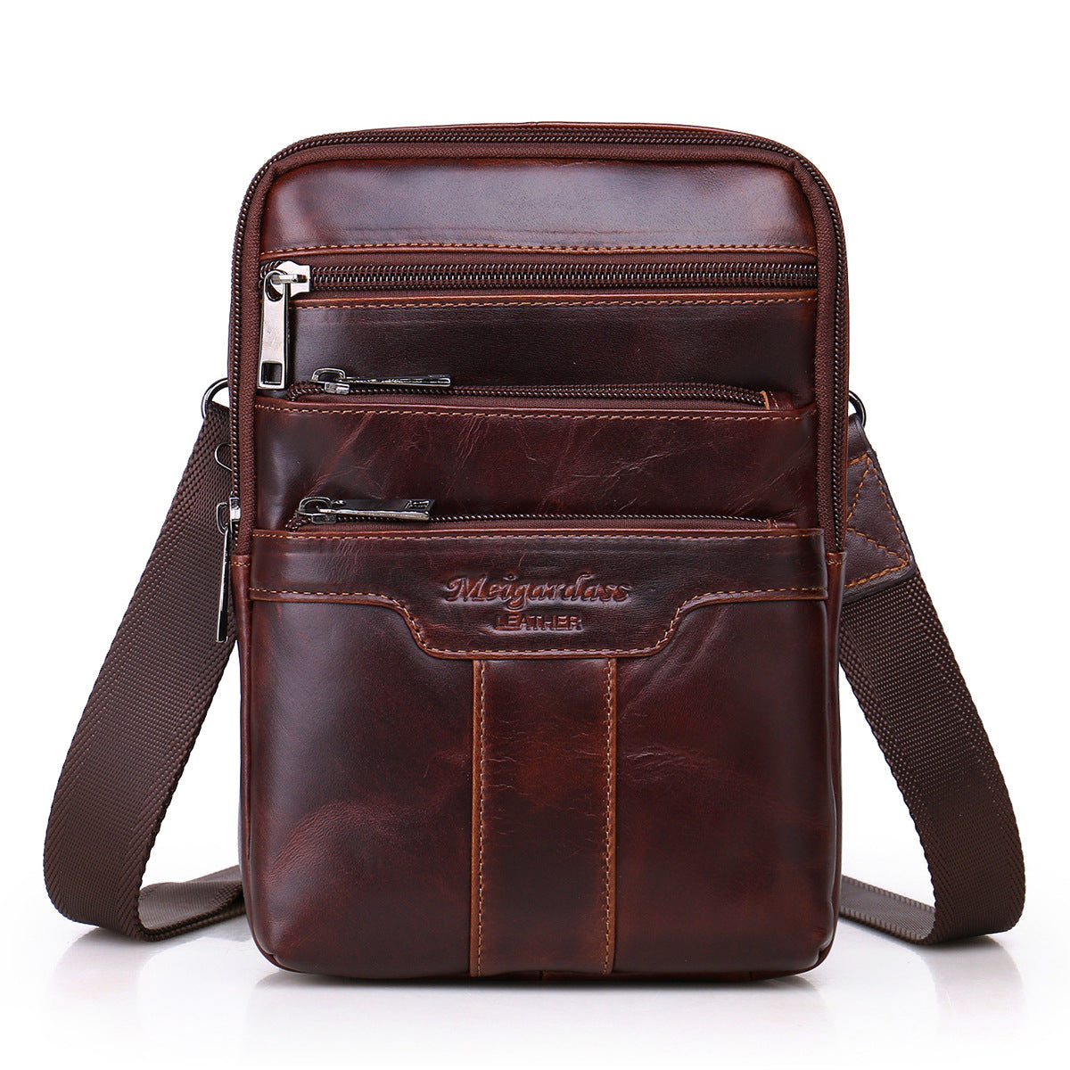 Men's First Layer Cowhide Genuine Leather Retro Men's Chest Bags