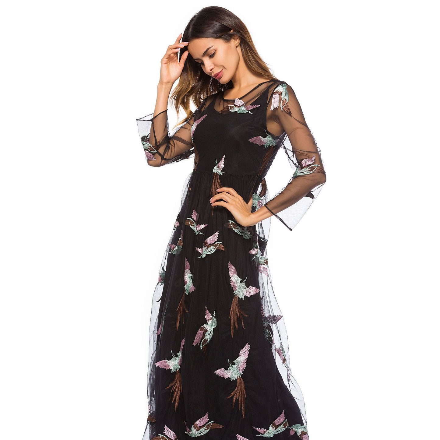 Women's Large Embroidered Lace Two-piece Set Exquisite Dresses