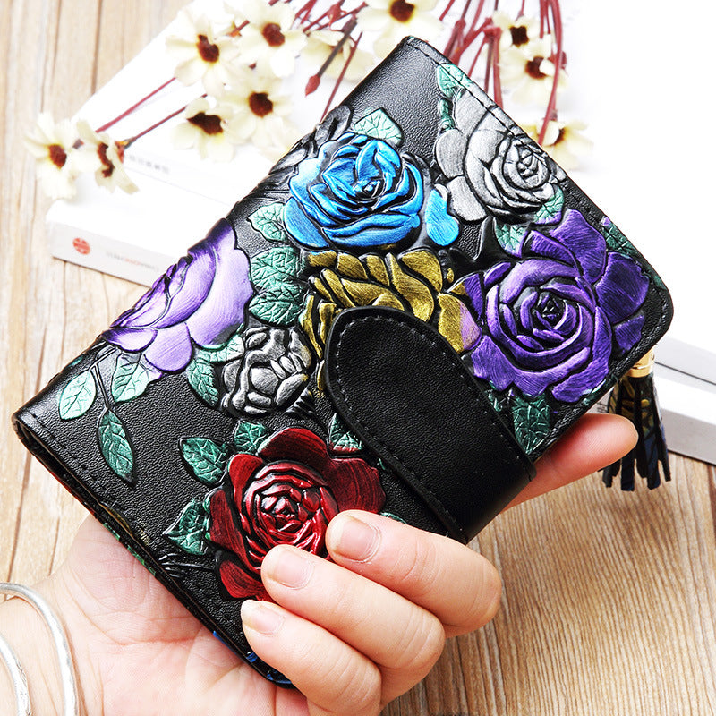 Women's Short Genuine Leather Personalized Mini Pocket Ladies Wallets