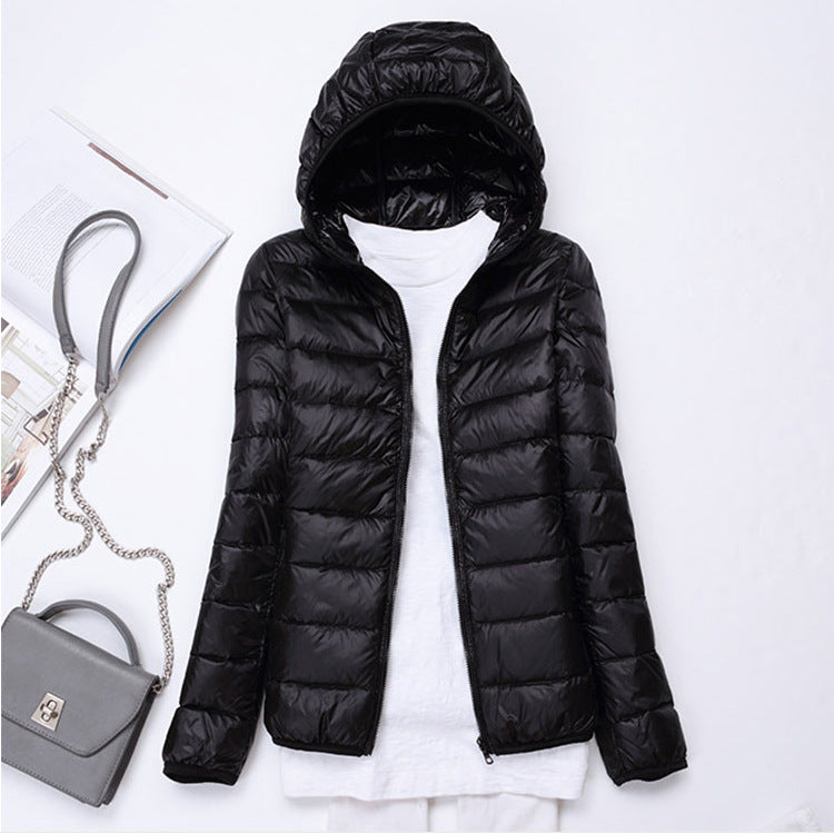 Women's Cross Thin Hood Down Lightweight Slim Jackets
