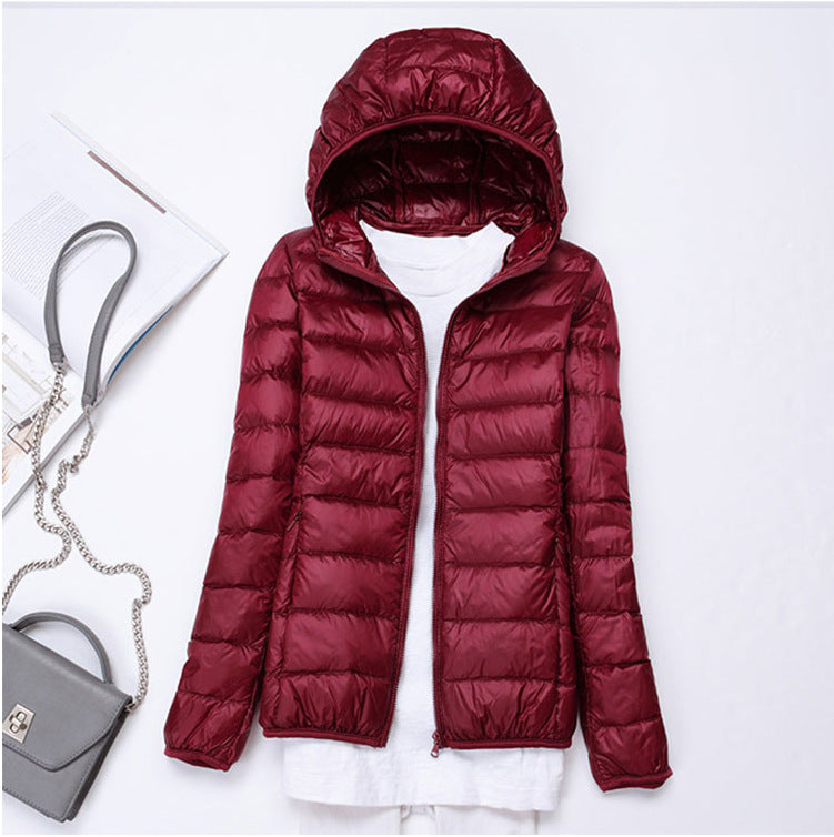 Women's Cross Thin Hood Down Lightweight Slim Jackets